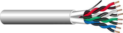 Cable, 2 pair, 18 gauge, (7x26), Shielded, CMR Rated,