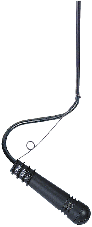 Hanging Microphone with Spring Steel Clamp, Cardioid, Condenser, Black