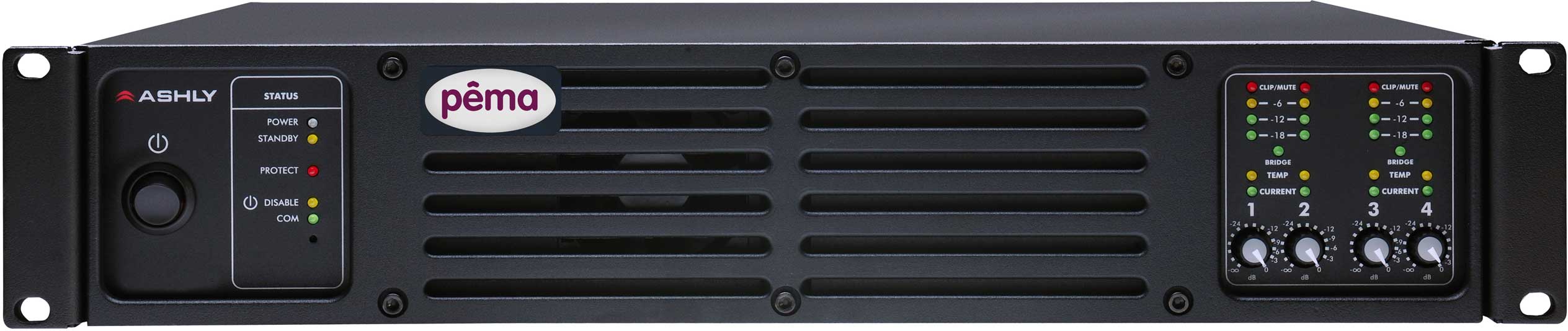 Power Amplifier, 4x250W @ 4 Ohm, w/8x8 DSP Matrix, CobraNet Added