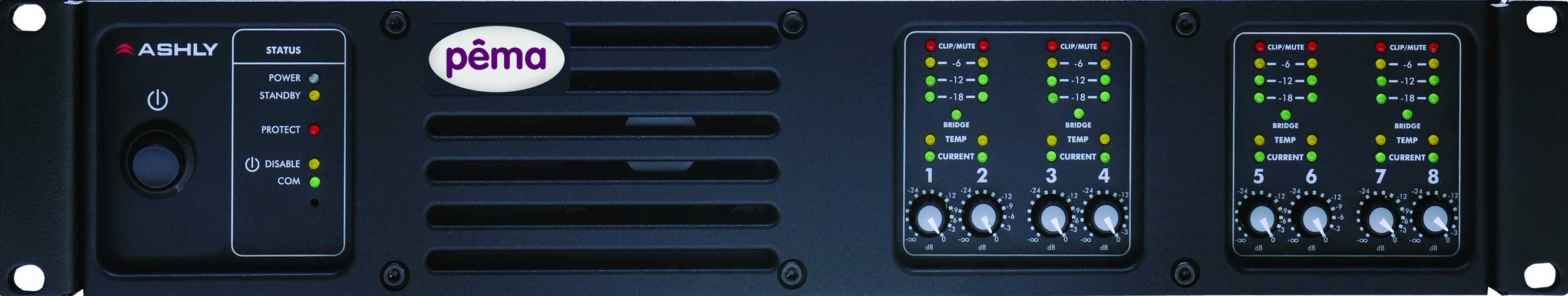 Power Amplifier, 8x125W @ 70V, w/8x8 DSP Matrix