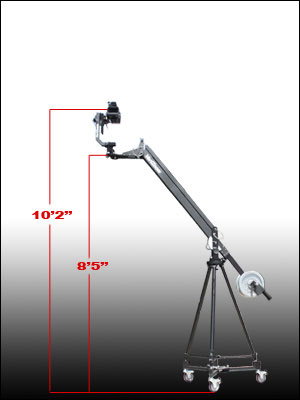 QuickJib Kit, shorter jib, with DCR100 Dolly and TCR100 tripod.