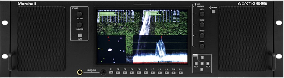3RU Dual Input A/V Monitor (with 7" Screen, Stereo Speakers)