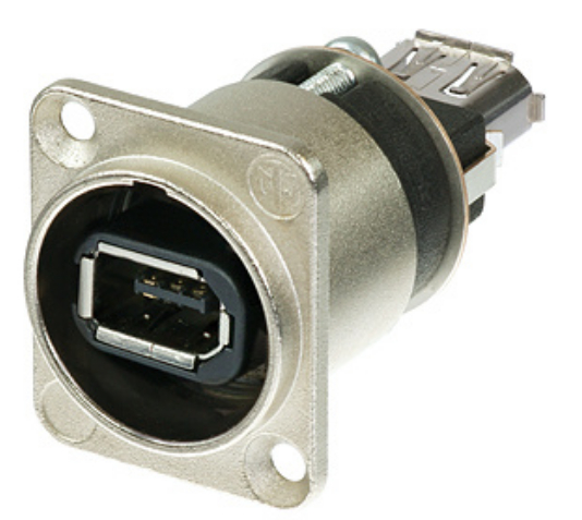 Firewire 6 Receptacle with Nickel D-Housing