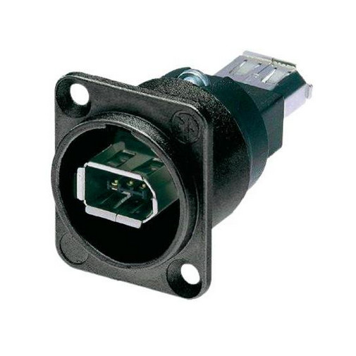 Firewire 6 Receptacle with Black D-Housing