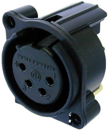 4-Pole XLR-F Panel-Mount Receptacle