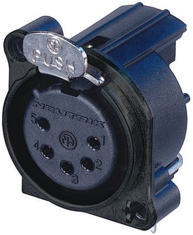 5-Pole BA Series XLR-F Panel-Mount Receptacle