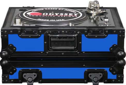 DJ CD Player/Turntable Case (Blue with Black Hardware)