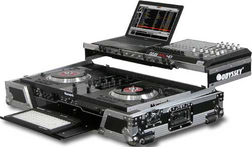 Black Label Numark NS7 Case (with Gliding Platform for NSFX Mini Digital Controller)