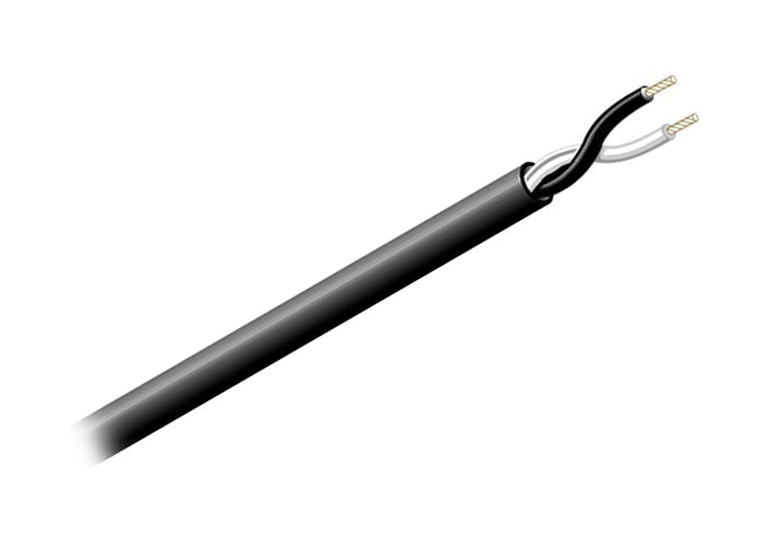 Wire, 2 Conductors, 14 Gauge, Stranded, Black Jacket, 500'