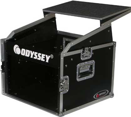 Flight Ready Series Combo Rack Case (10 RU Slanted, 6 RU Vertical, with Sliding Laptop Platform)