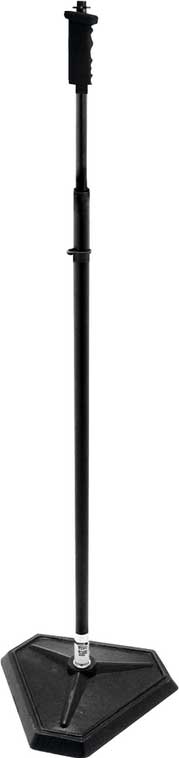 33"-61" H Adjustable Microphone Stand with 1/4-Turn Threadless Hex-Base, Pistol Grip Clutch (Black)