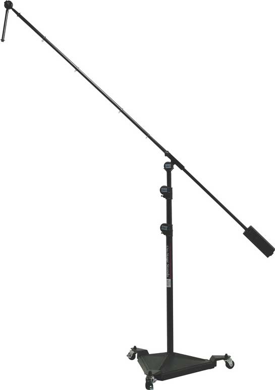 40"-82" Hex Base Studio Microphone Stand with 82" Boom with 7" Extension and Removable Casters