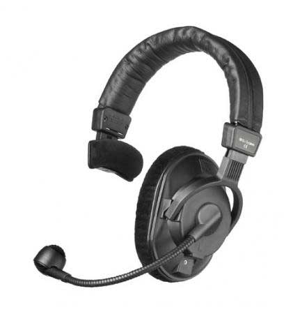 Headset, Single Ear w/Mic, No Cable, 80 Ohms