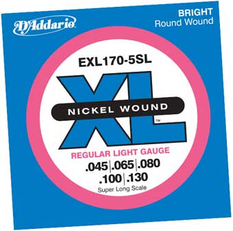 .045-.130" Super Long Scale 5-String Electric Bass Strings