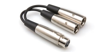 Y-Cable XLR female to two XLR male, 6"
