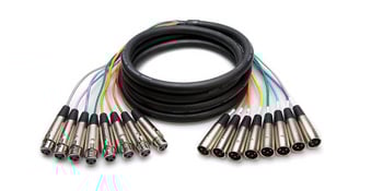 Balanced Snake, XLR3F to XLR3M, 8ch, 6ft