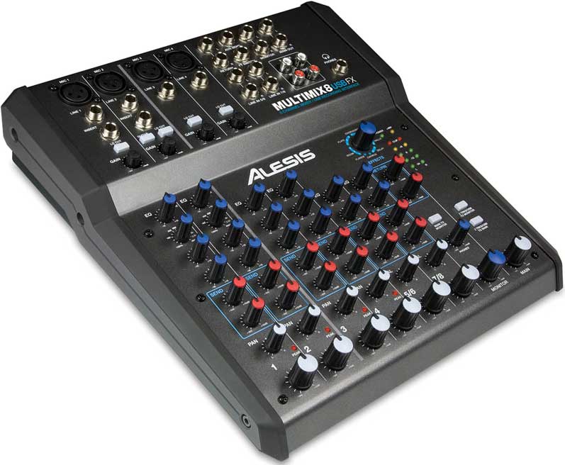 8 Channel Mixer with USB and DSP Effects