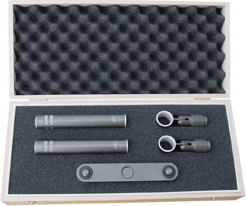 Stereo XY/ORTF Pair of M300 Microphones with Stereo Bar, Adapter, Clips, & Case