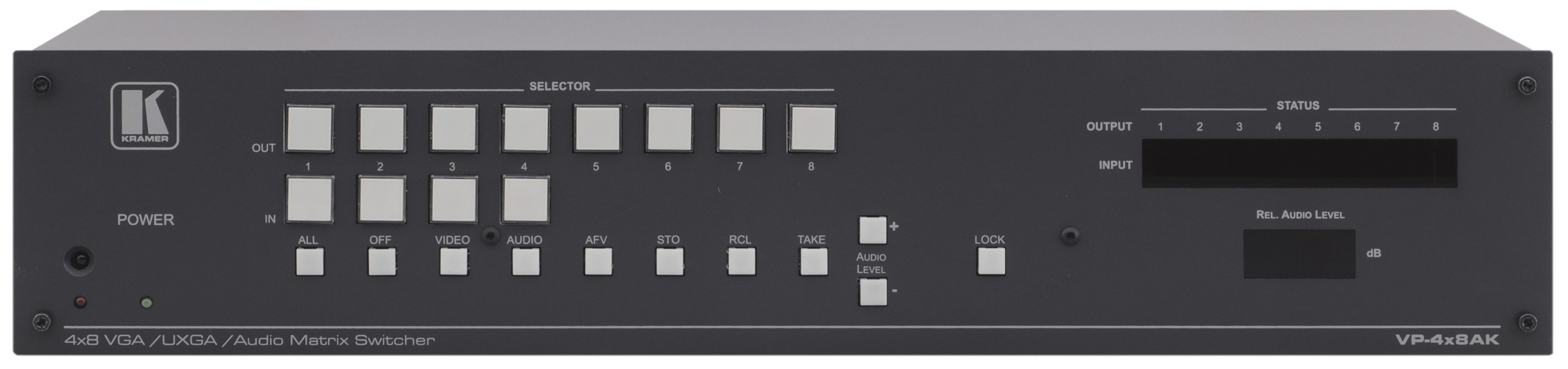 4x8 Computer Graphics Video & Stereo Audio Matrix Switcher