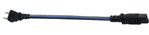 20x 6" Black Power Cables with Blue Cord Stripes