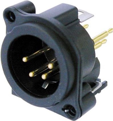 4-Pin XLR Male A-Series PCB mount Panel Connector