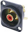 Neutrik NF2D-R-B D Series RCA Jack With Red Isolation Washer, Black Housing Image 1