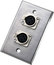 Neutrik 203F Single Gang Silver Wallplate With 2 XLRF Connectors Image 1