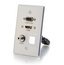 Cables To Go 39705 HDMI, VGA, 3.5mm Audio Pass Through Single Gang Wall Plate In Aluminum Image 1