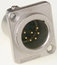 Amphenol AC7MDZ D Flange Panel-Mount 7-Pin Male XLR Connector With Nickel Finish Image 1