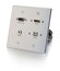 Cables To Go 39703 HDMI, VGA, 3.5mm And USB Pass-Through Double Gang Wall Plate, Aluminum Image 1