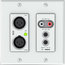 Attero Tech UND6IO-W-U 4x2 Channel 2 Gang Dante Wall Plate With XLR, RCA, 1/8", UDP 3rd Party Control, White Image 1