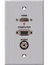 Liberty AV PC-G1796-E-P-C Panelcrafters Clear Anodized Single Gang Wall Plate With HDMI Pigtail, VGA, And 3.5mm TRS Female Pass Through Image 1