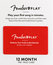 Fender Play 12 Month - Card 12 Month Prepaid Card Subscription To Fender Play Guitar Lessons Image 1