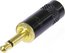 REAN NYS226BG 1/8" TS Cable Connector With Gold Contact And Black Shell Image 1