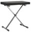 K&M 14066 Height-Adjustable Keyboard Bench, Black Fabric Image 1
