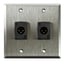 Whirlwind WP2/2MW Dual Gang Wallplate With 2 Whirlwind WC3M XLRM Connectors, Silver Image 1