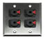 Whirlwind WP2/4QW Dual Gang Wallplate With 4 1/4" Jacks, Silver Image 1