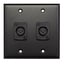 Whirlwind WP2B/2FW Dual Gang Black Wallplate With 2 WC3F XLRF Connectors Image 1