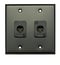 Whirlwind WP2B/2MW Dual Gang Wallplate With 2 Whirlwind WC3M XLRM Connectors, Black Image 1
