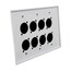 Ace Backstage WP-318 Aluminum Wall Panel With 8 Connectrix Mounts, 3 Gang, White Image 2