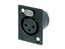 Neutrik NC3FP-BAG-1 3-pin XLRF Rectangular Panel Mount Connector, Black Image 1