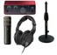 Rode Voice Over Procaster Bundle Dynamic Microphone With Audio Interface, Headphones And Desk Stand Image 1
