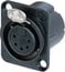 Neutrik NC5FD-LX-B 5-pin XLRF Panel Receptacle With Gold Contacts, Black Image 1