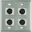 Pro Co WP2011 Dual Gang Wallplate With 4 XLRF Jacks, Steel Image 1