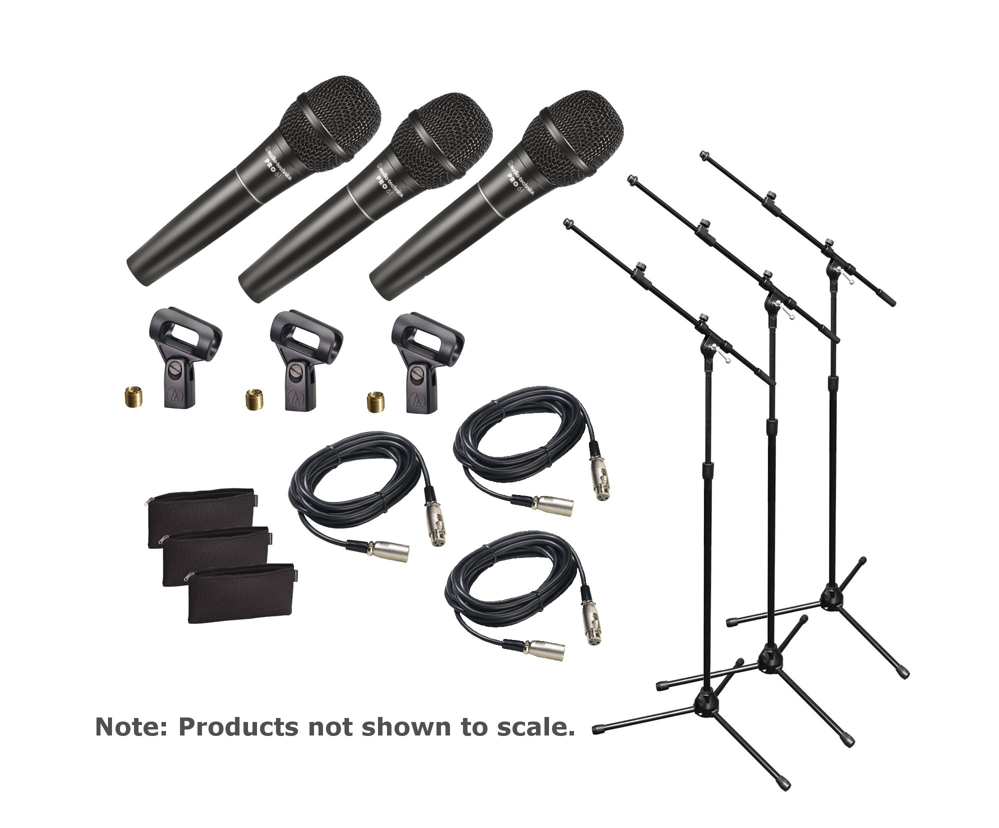 Audio Technica Pro61-Trio-K Mic / Stand / Cable Exclusive Bundle