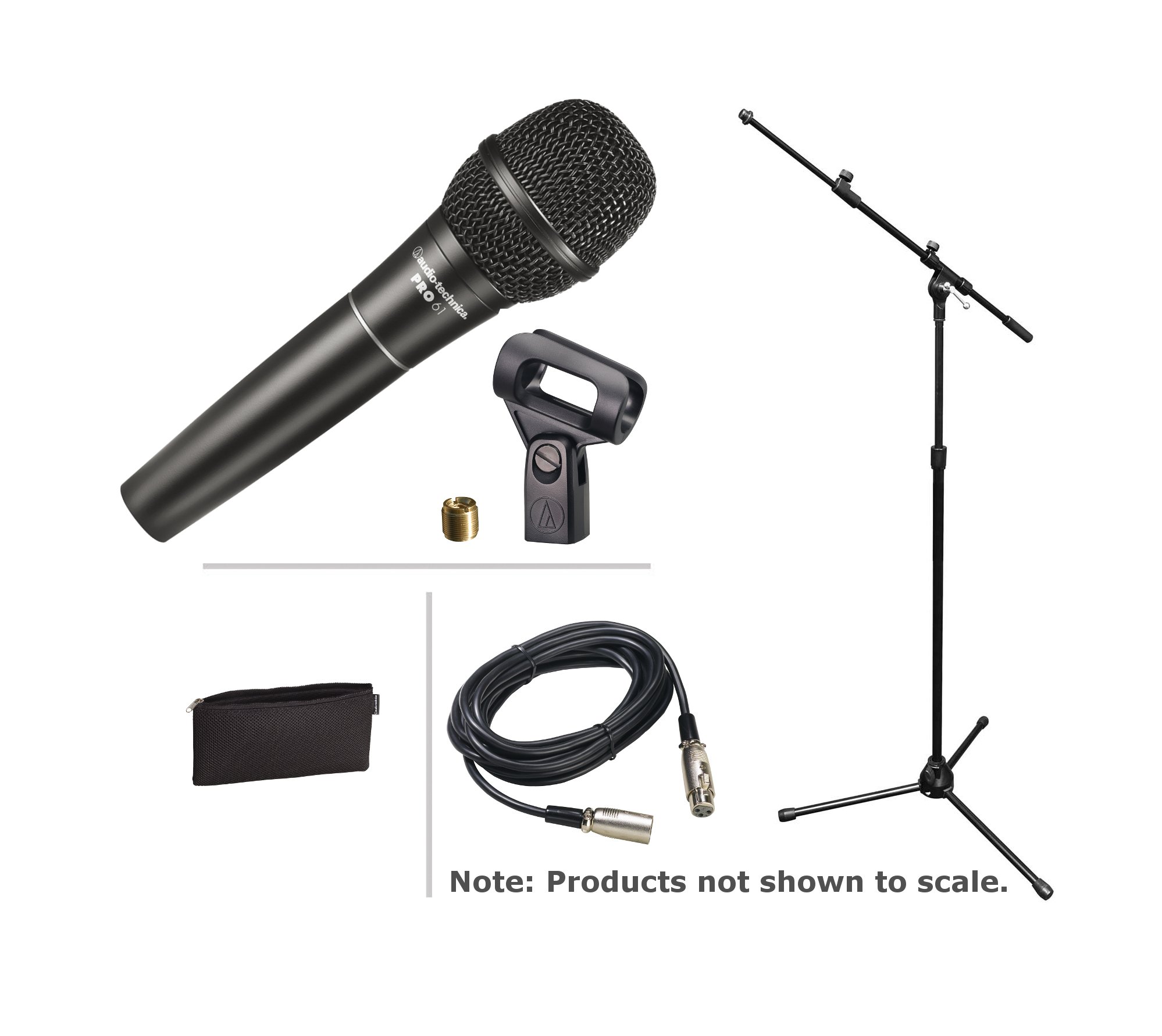 Audio Technica Pro61-Solo-K Mic / Stand / Cable Exclusive Bundle