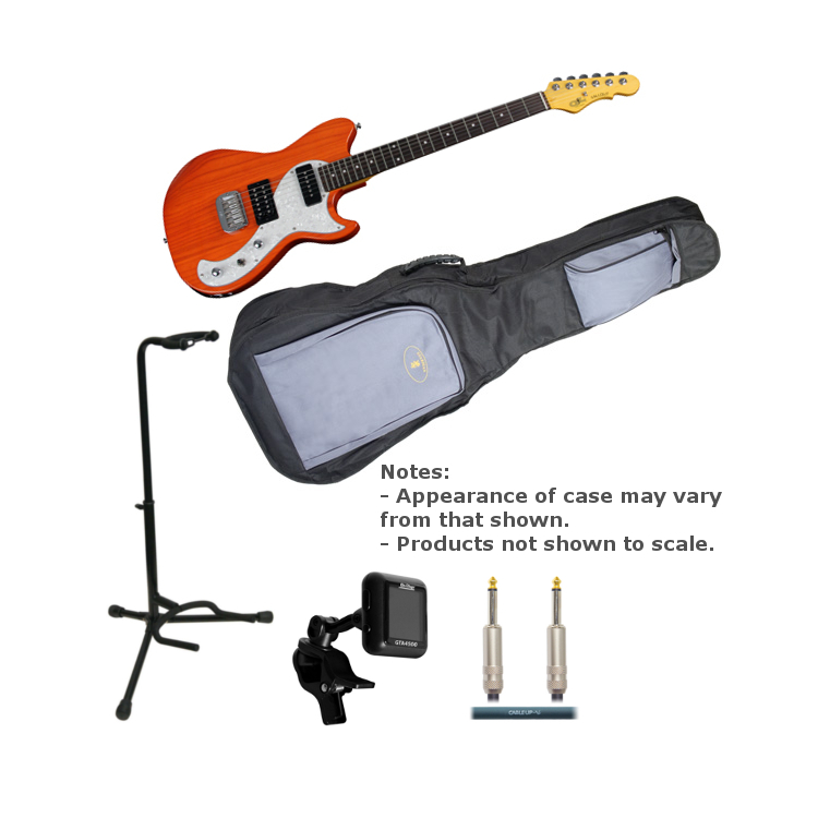 G&L Fallout Clear Orange PK2-K Exclusive Guitar Bundle