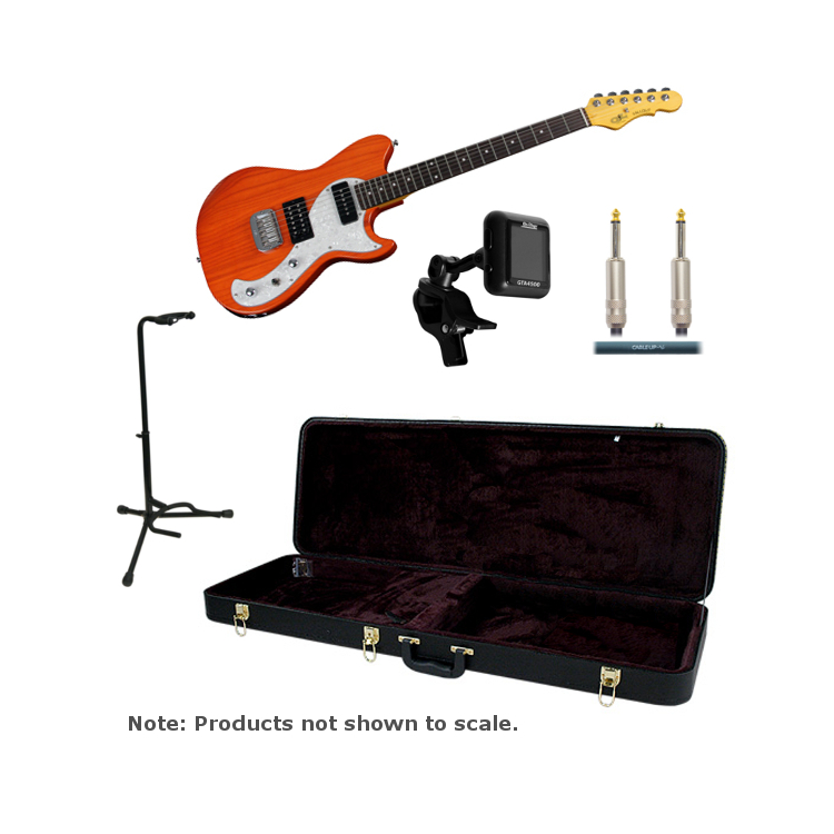 G&L Fallout Clear Orange PK3-K Exclusive Guitar Bundle
