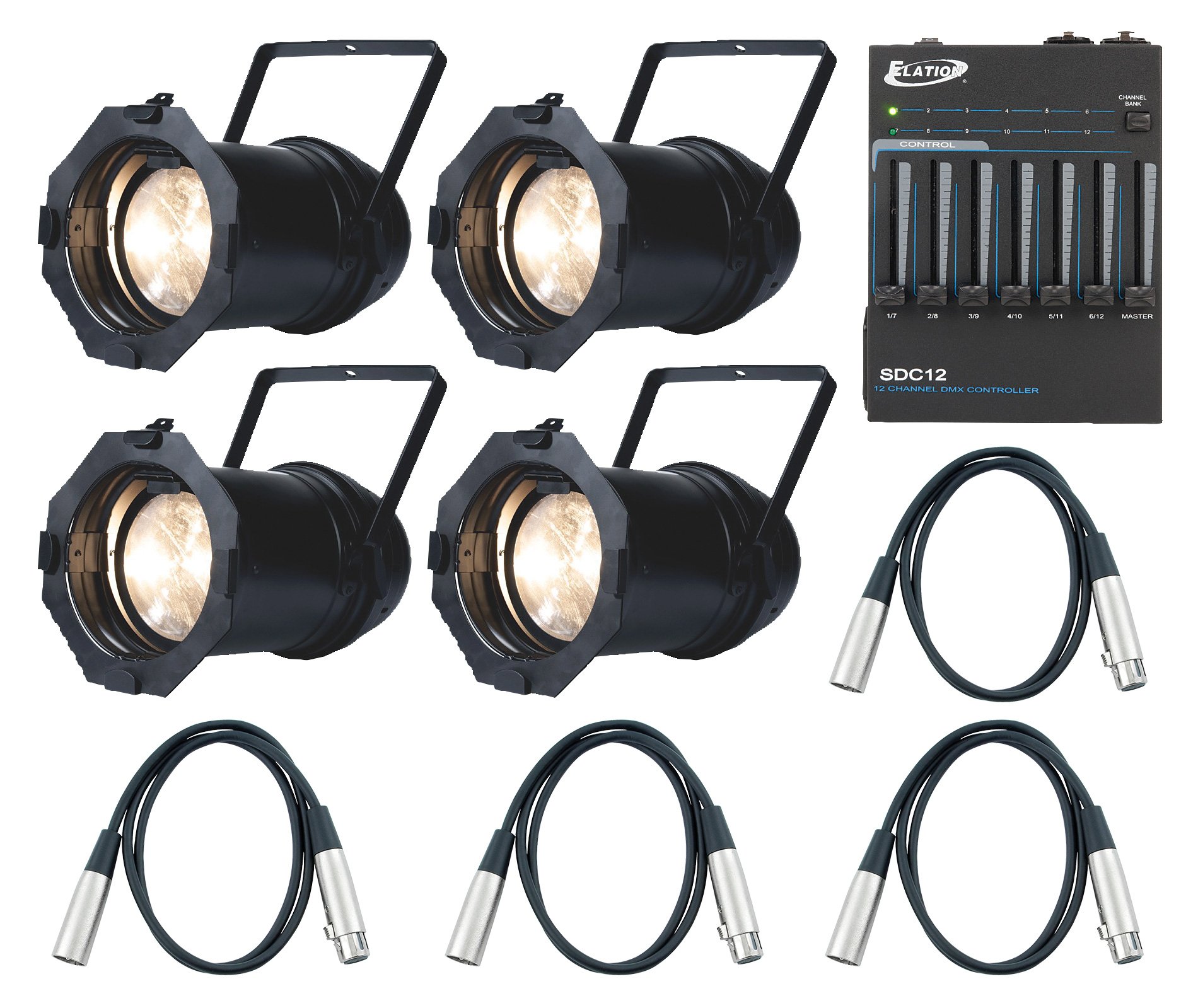American DJ Z100 4 Par Exclusive Bundle