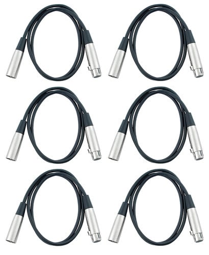 Cable Up 3 Pin 10' DMX 6 Pack Cable Exclusive Bundle